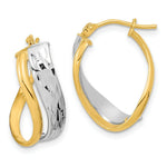 Load image into Gallery viewer, 14k Two Tone Gold Diamond-cut and Polished Earrings