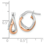 Load image into Gallery viewer, 14k White & Rose Gold Fancy Hoop Earrings
