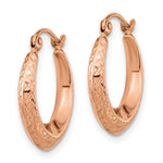 Load image into Gallery viewer, 14K Rose Gold Textured Hollow Hoop Earrings