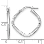 Load image into Gallery viewer, 14k White Gold Polished Square Hoops