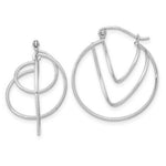 Load image into Gallery viewer, 14k White Gold Polished Twisted Circles Hoop Earrings