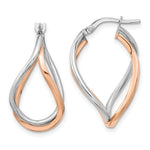 Load image into Gallery viewer, 14k White & Rose Gold Fancy Hoop Earrings