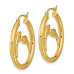 Load image into Gallery viewer, 14K Yellow Gold Polished Dolphins Hoop Earrings