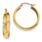 Load image into Gallery viewer, 14K Yellow Gold Polished & Diamond-cut Twist Hoop Earrings
