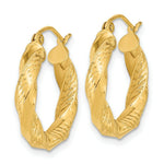Load image into Gallery viewer, 14K Yellow Gold Polished & Diamond-cut Twist Hoop Earrings
