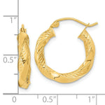 Load image into Gallery viewer, 14K Yellow Gold Polished & Diamond-cut Twist Hoop Earrings