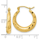 Load image into Gallery viewer, 14K Yellow Gold Polished & Diamond-cut Hoop Earrings