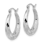 Load image into Gallery viewer, 14k White Gold Polished & Diamond-cut Hoop Earrings