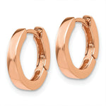 Load image into Gallery viewer, 14K Rose Gold Round Hinged Hoop Earrings 9mm length