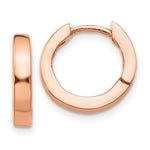 Load image into Gallery viewer, 14K Rose Gold Round Hinged Hoop Earrings 9mm length