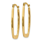 Load image into Gallery viewer, 14K Yellow Gold Polished 2.25mm Rectangle Hoop Earrings 11mm length
