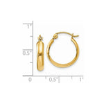 Load image into Gallery viewer, 14K Yellow Gold Polished 3.5mm Hoop Earrings 14mm length