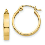 Load image into Gallery viewer, 14K Yellow Gold Polished 3mm Hoop Earrings 14mm length