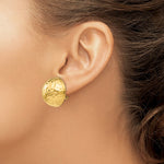 Load image into Gallery viewer, 14K Yellow Gold Hammered Omega Back Post Earrings