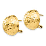 Load image into Gallery viewer, 14K Yellow Gold Hammered Omega Back Post Earrings