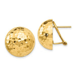 Load image into Gallery viewer, 14K Yellow Gold Hammered Omega Back Post Earrings