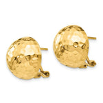 Load image into Gallery viewer, 14K Yellow Gold Hammered Omega Back Post Earrings