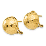 Load image into Gallery viewer, 14K Yellow Gold Hammered Omega Back Post Earrings