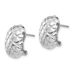 Load image into Gallery viewer, 14K White Gold Polished Quilted Omega Back Post Earrings