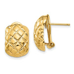 Load image into Gallery viewer, 14K Yellow Gold Polished Quilted Omega Back Post Earrings