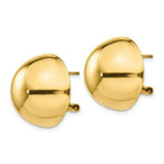 Load image into Gallery viewer, 14K Yellow Gold Polished Half Ball Omega Back Post Earrings