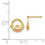 Load image into Gallery viewer, 14K Yellow Goldwo-tone Claddagh Post Earrings