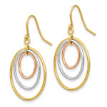 Load image into Gallery viewer, 14K Tri-Color Gold Circle Dangle Earrings