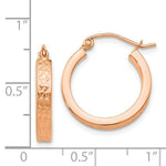 Load image into Gallery viewer, 14K Rose Gold Diamond cut In and Out Hoop Earrings 17mm length