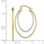 Load image into Gallery viewer, 14K Yellow Gold Two Tone Lightweight Hoop Earrings 21mm length