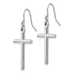 Load image into Gallery viewer, 14K White Gold Hollow Cross Dangle Earrings