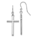 Load image into Gallery viewer, 14K White Gold Hollow Cross Dangle Earrings