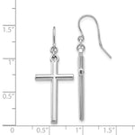 Load image into Gallery viewer, 14K White Gold Hollow Cross Dangle Earrings