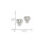Load image into Gallery viewer, 14k White Gold Elephant Earrings