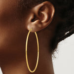 Load image into Gallery viewer, 14K Yellow Gold Hoop Earrings 70mm length