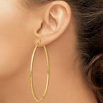 Load image into Gallery viewer, 14K Yellow Gold Hoop Earrings 75mm length