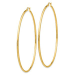 Load image into Gallery viewer, 14K Yellow Gold Hoop Earrings 75mm length