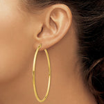 Load image into Gallery viewer, 14K Yellow Gold Hoop Earrings 70mm length