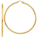 Load image into Gallery viewer, 14K Yellow Gold Hoop Earrings 70mm length
