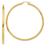 Load image into Gallery viewer, 14K Yellow Gold Hoop Earrings 70mm length
