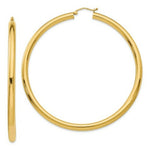 Load image into Gallery viewer, 14K Yellow Gold Hoop Earrings 70mm length