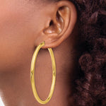 Load image into Gallery viewer, 14K Yellow Gold Hoop Earrings 70mm length