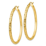 Load image into Gallery viewer, 14K Yellow Gold Textured Hoop Earrings 45mm length