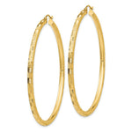 Load image into Gallery viewer, 14K Yellow Gold Textured Hoop Earrings 60mm length