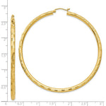 Load image into Gallery viewer, 14K Yellow Gold Textured Hoop Earrings 65mm length