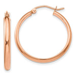 Load image into Gallery viewer, 14K Rose Gold Hoop Earrings 25mm length