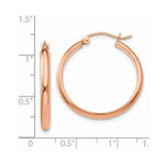 Load image into Gallery viewer, 14K Rose Gold Hoop Earrings 25mm length