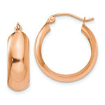 Load image into Gallery viewer, 14K Rose Gold Hoop Earrings 21mm length