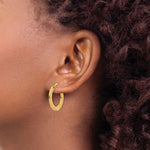 Load image into Gallery viewer, 14K Rose Gold Hoop Earrings 21mm length
