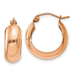 Load image into Gallery viewer, 14K Rose Gold Hoop Earrings 21mm length