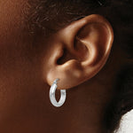 Load image into Gallery viewer, 14K White Gold Hoop Earrings 19mm length
